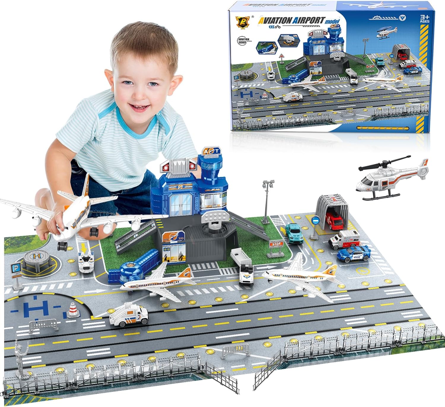 Children's Airport Scene Toy S - Model Airplane Plastic 评论和价格